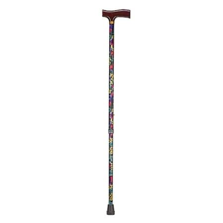 Mabis Mabis 502-1351-9909 Lightweight Adjustable Designer Cane - Derby Top - Floral 502-1351-9909